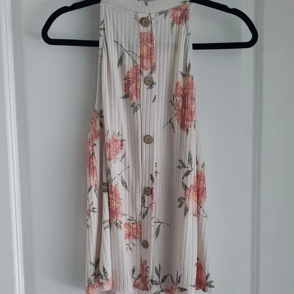 W5 Cream Ribbed Tank Top - Picture 3 of 3